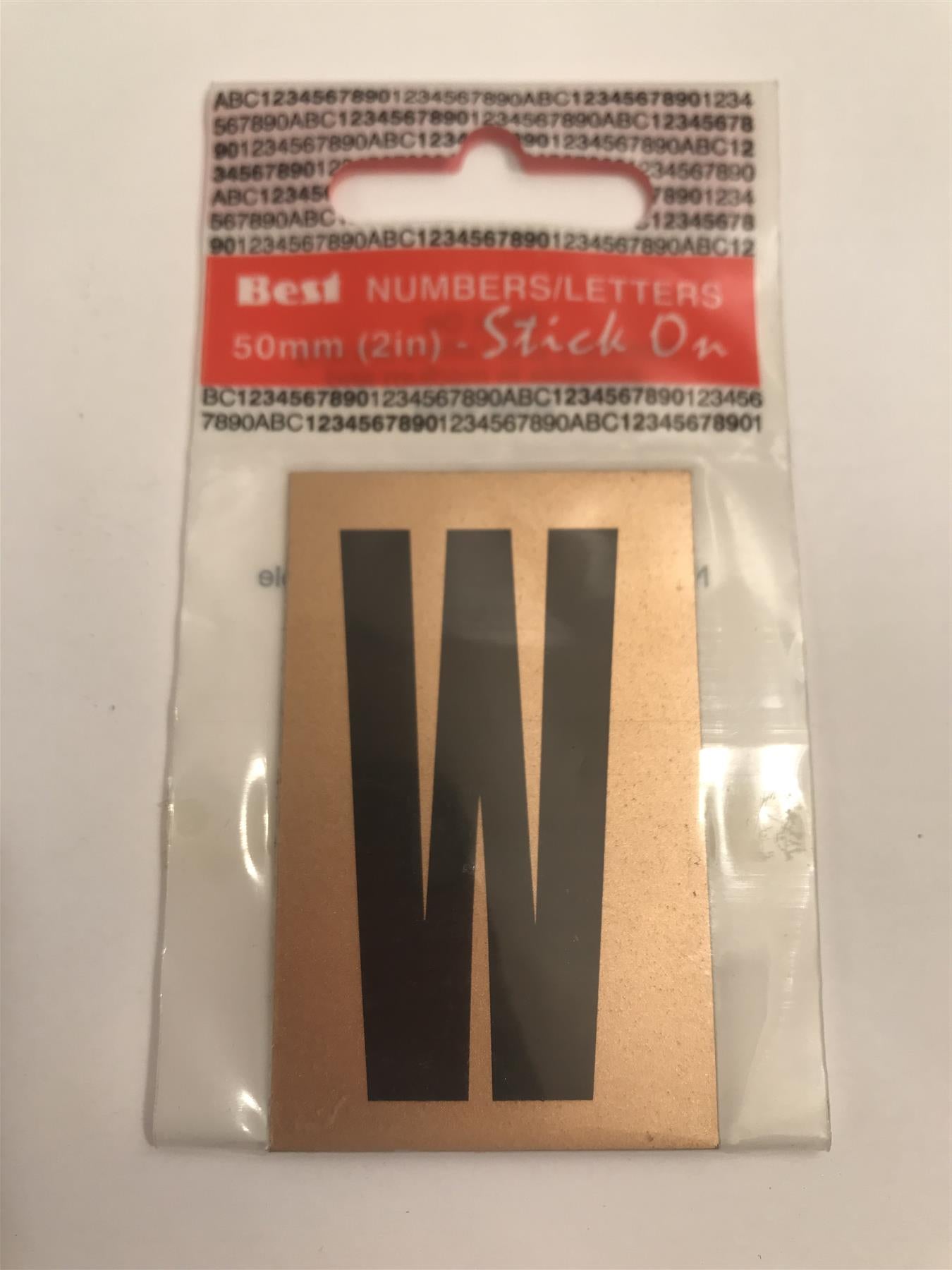 Best Gold/Black Letter W Self Adhesive 1" x 2"