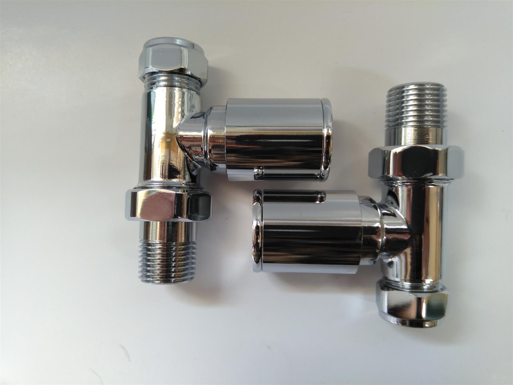 NEW INTA MODERN STRAIGHT CHROME RADIATOR VALVES