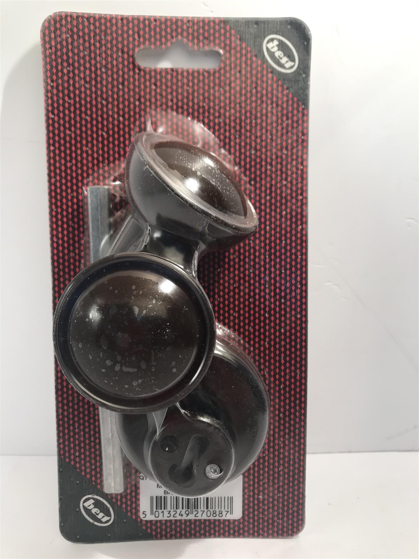 Mortice Door Knob Set in Brown Plastic with fitting screws,  40125