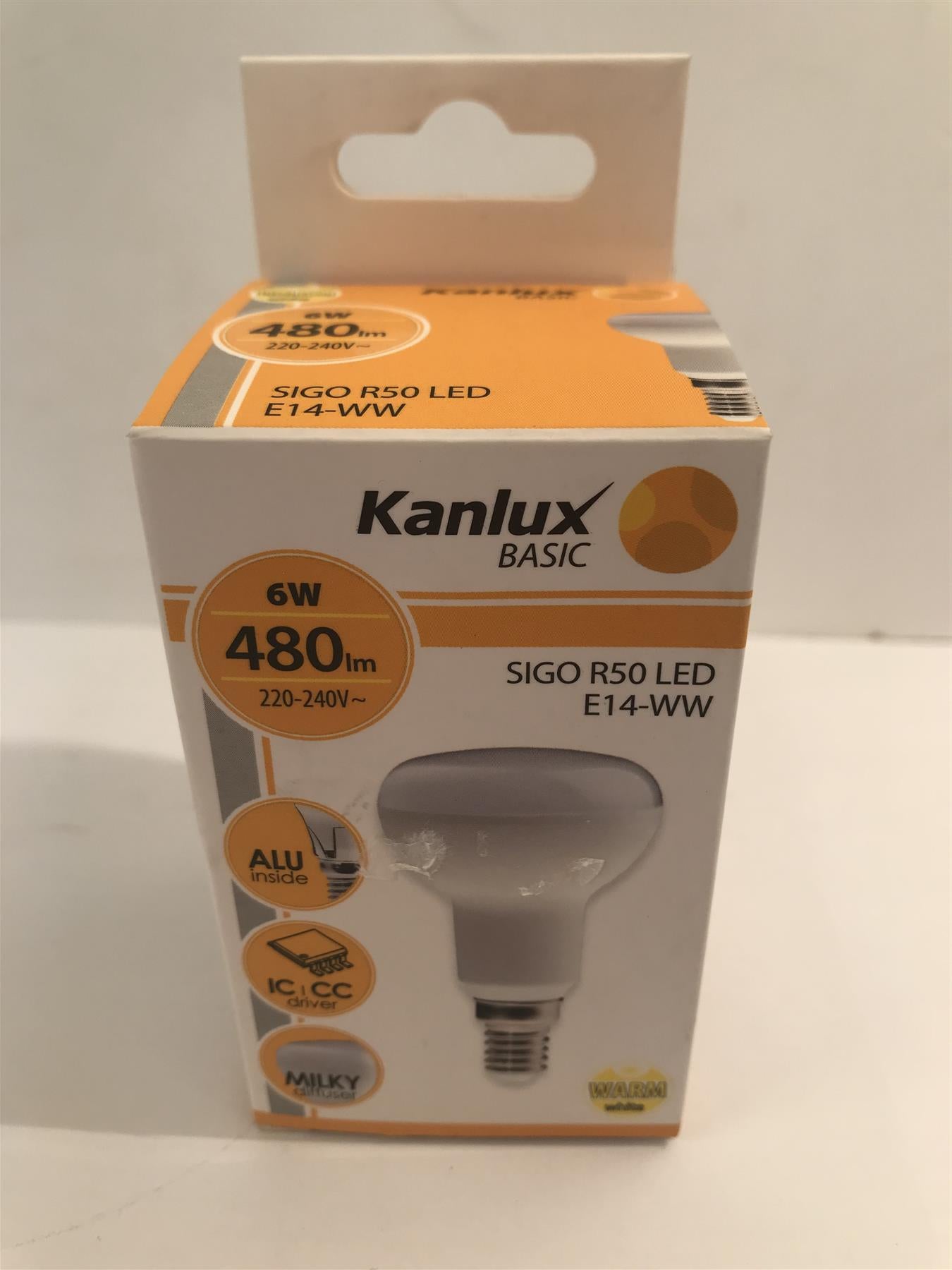 Kanlux Sigo R50 LED 6W E14-WW 480 lm 3000k (Milky Diffuser)  22735