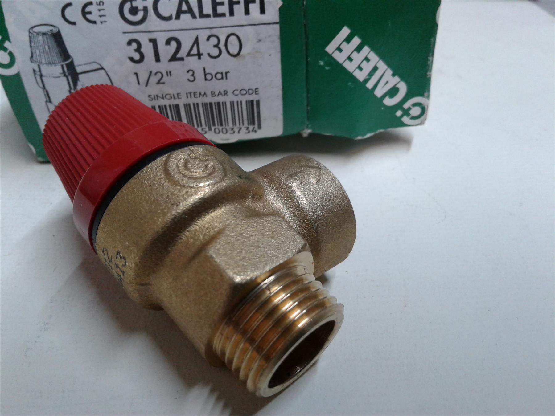 NEW Caleffi Safety Relief Valve 1/2" 3 Bar 312430 MALE FEMALE