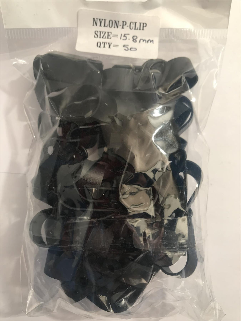 Black Nylon Plastic P Clip 15.8mm (50 Pack))