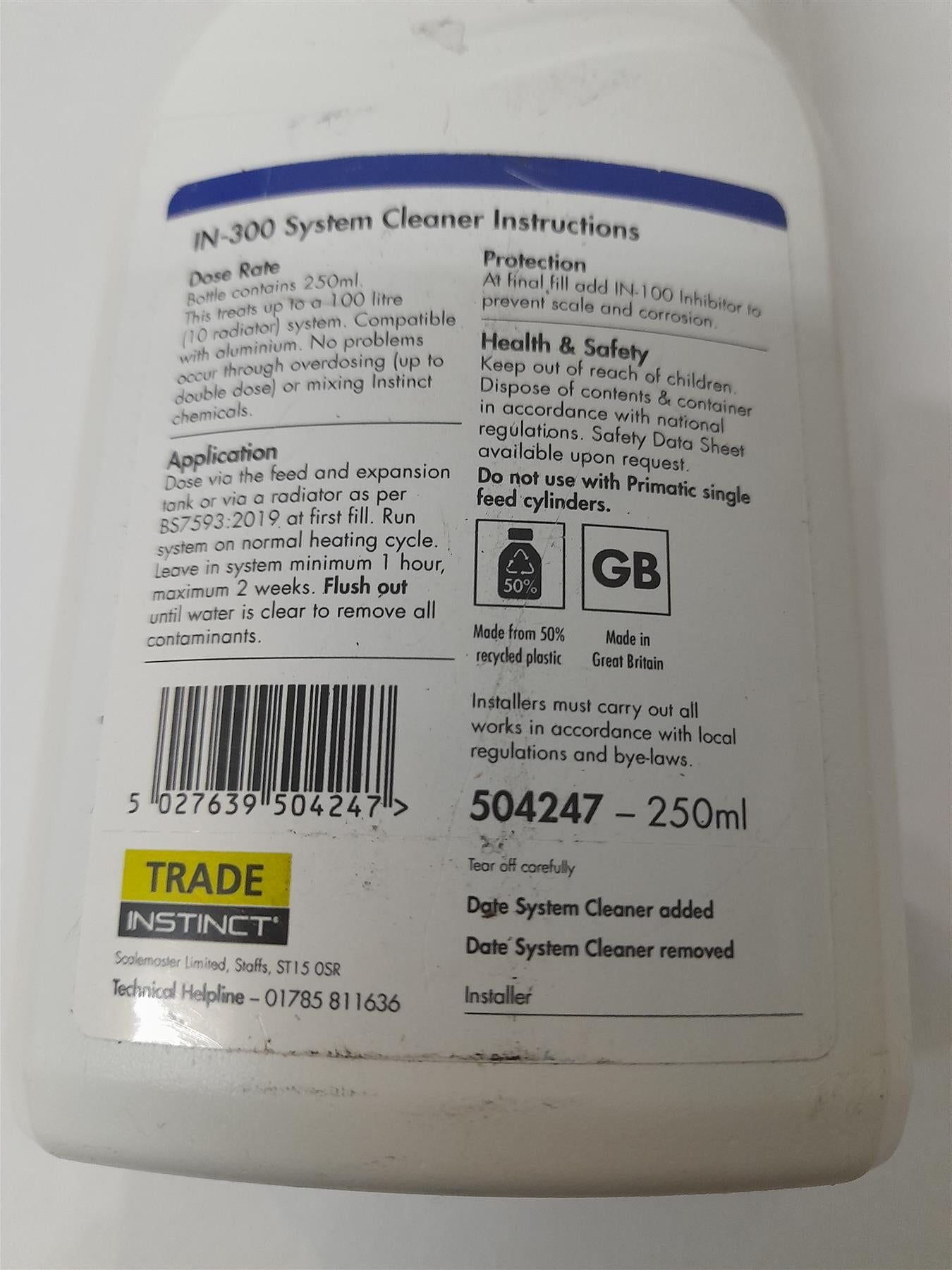 Trade Instinct In-300 Cleaner 250ml 504247