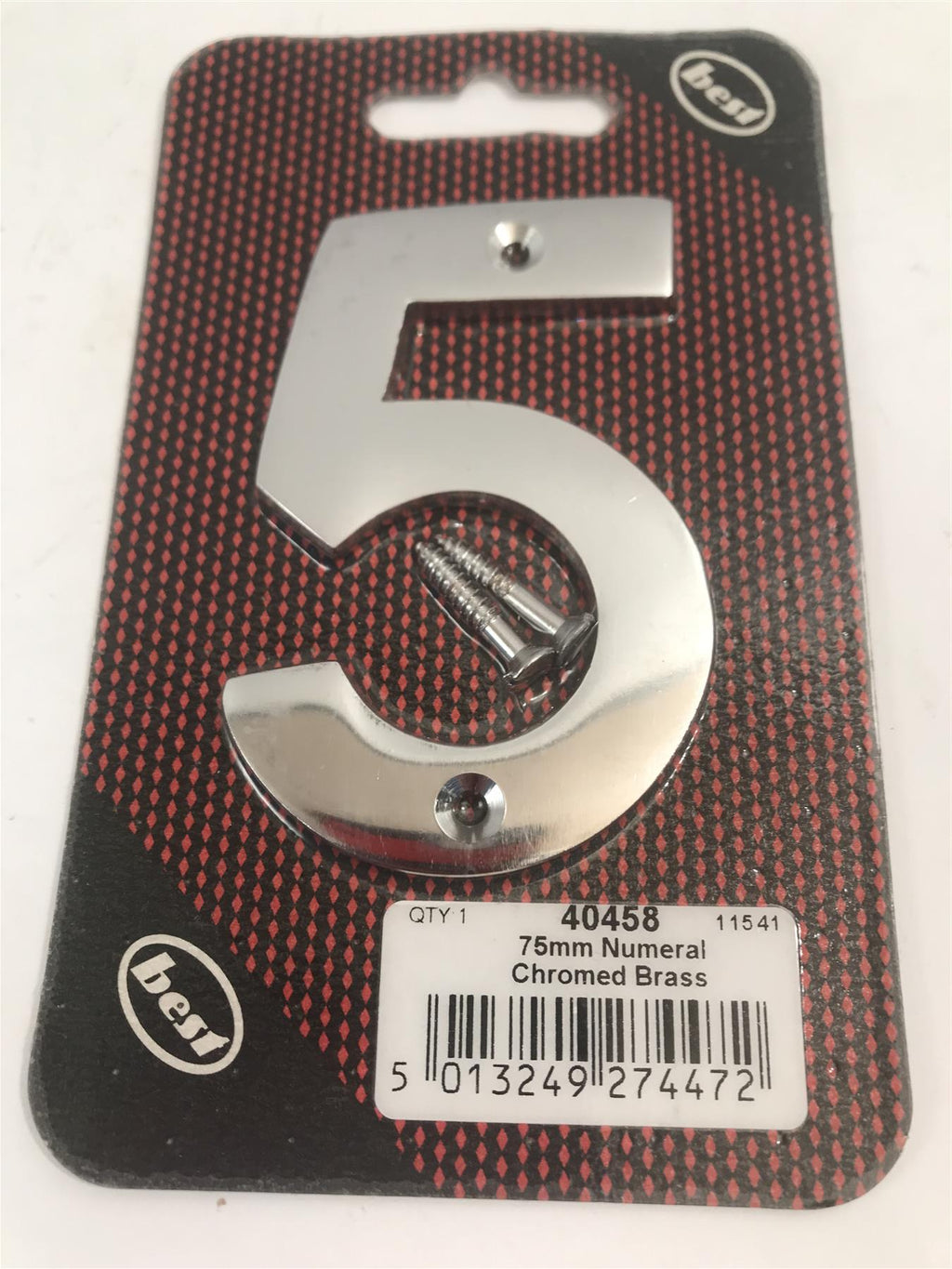 Best 75mm 3" Chromed Brass No. 5  with screws  -   40458