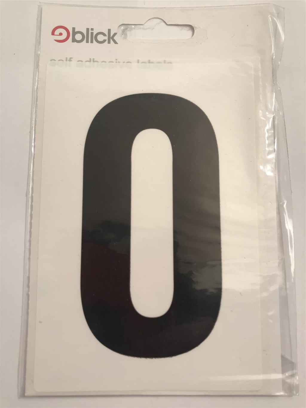 Blick Wheelie Bin Number 0 Black on White Self Adhesive Label 5" x 3 1/2"
