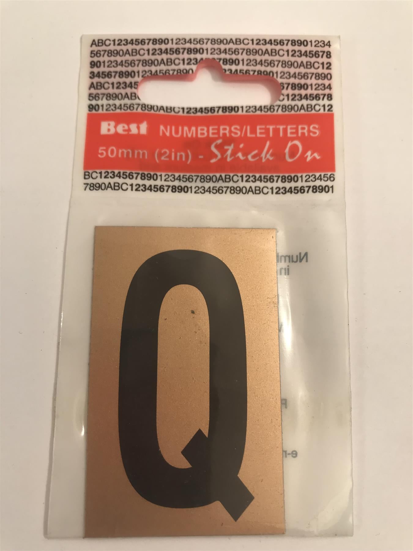 Best Gold/Black Letter Q Self Adhesive 1" x 2"