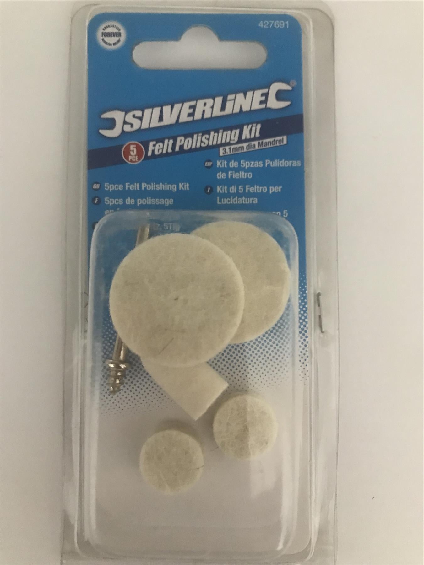 Silverline 5pc Felt Polishing Kit 3.1mm dia Mandrel 427691