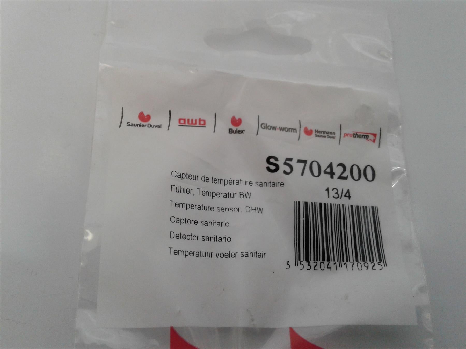 NEW GlowWorm Saunier Duval S5704200 Domestic Hot Water Thermistor 23&23E