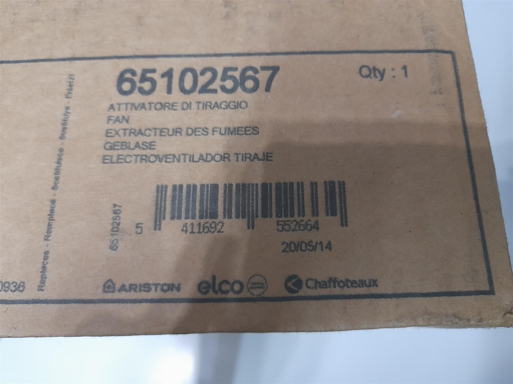 Chaffoteaux Ariston 65102567 Fan