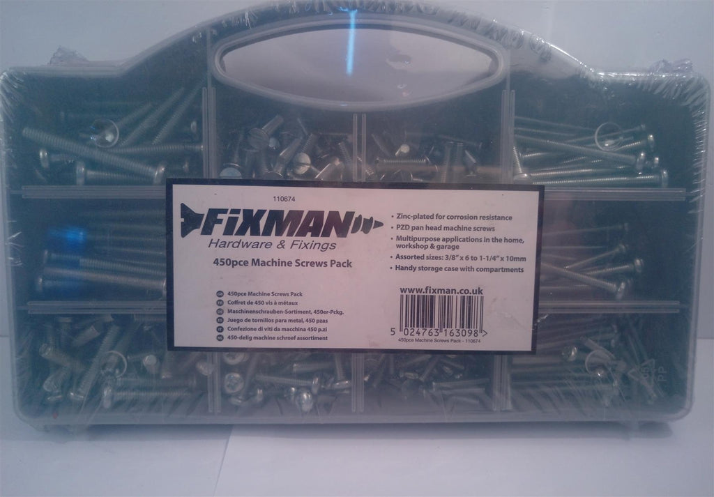 Fixman 450pc Machine Screws Pack  110674