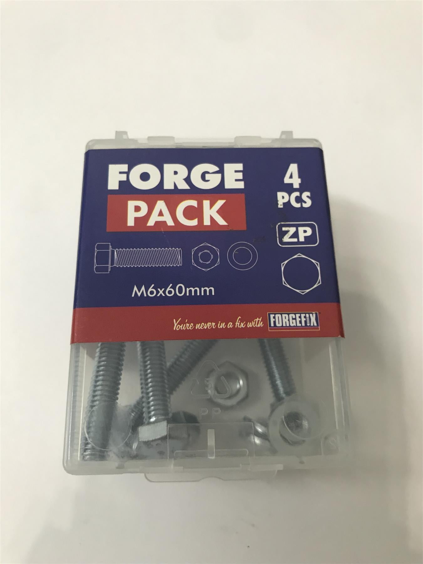 ForgeFix FPHBN660 High Tensile Set Screw ZP M6 x 60mm Forge Pack 4