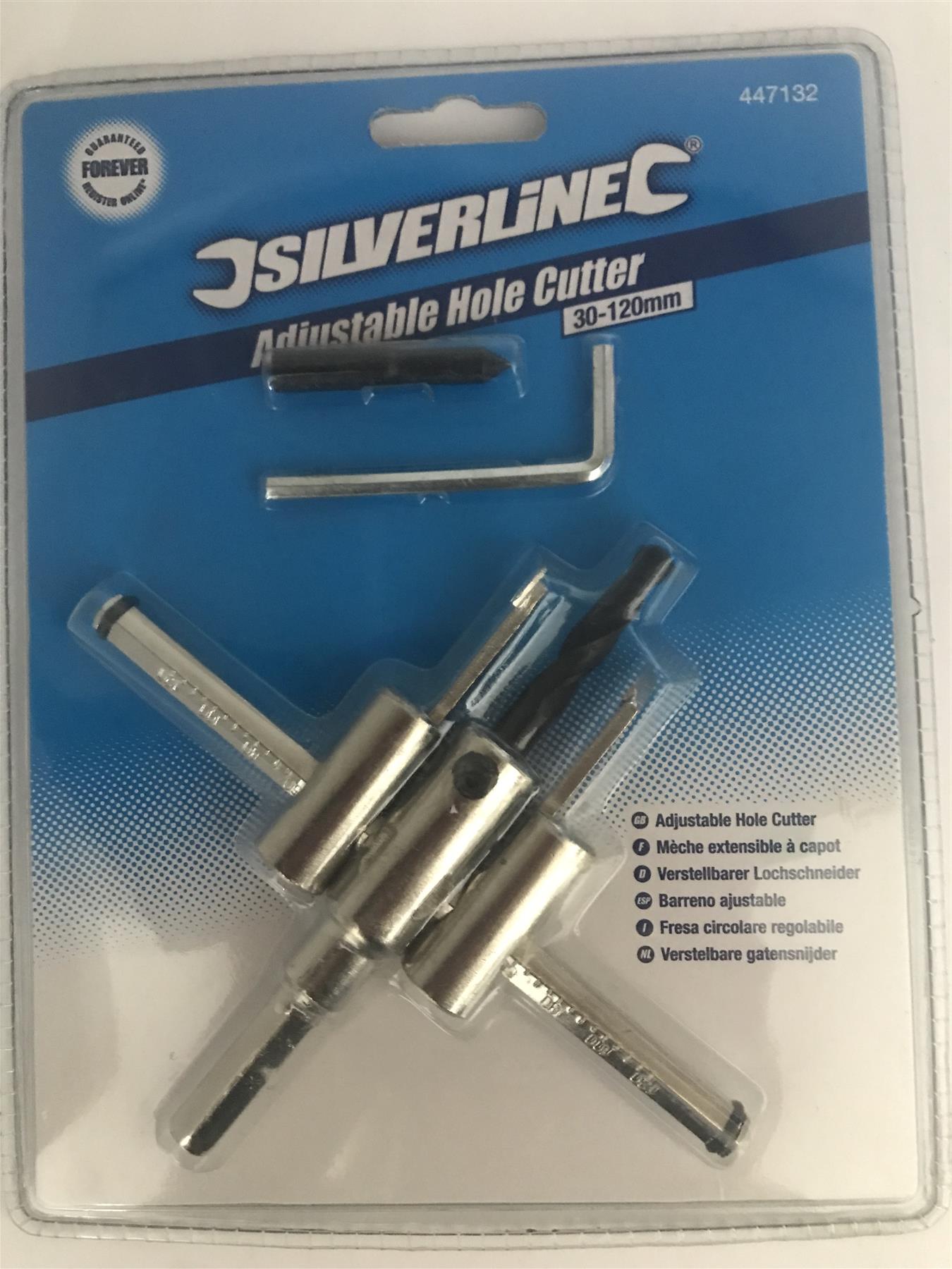 Silverline Adjustable Hole Cutter 30 - 120mm  447132