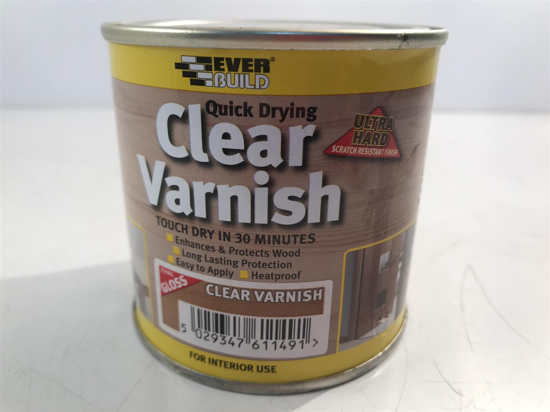 Everbuild Quick Dry Wood Varnish Gloss Clear Varnish250ml