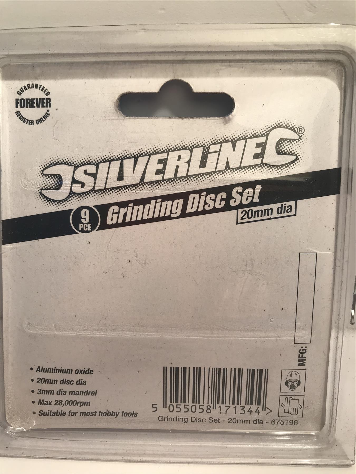 Silverline 9pc Aluminium Oxide Disc Tool Set 20mm  675196