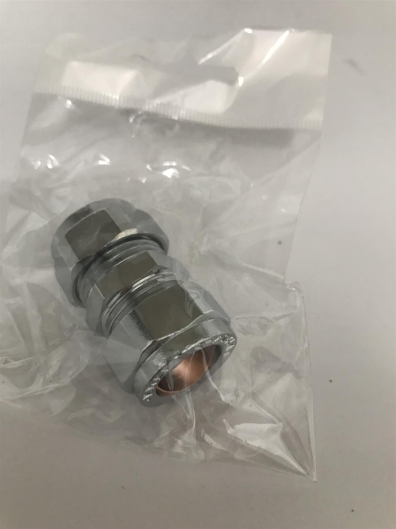 15mm Chrome Straight Compression Coupling