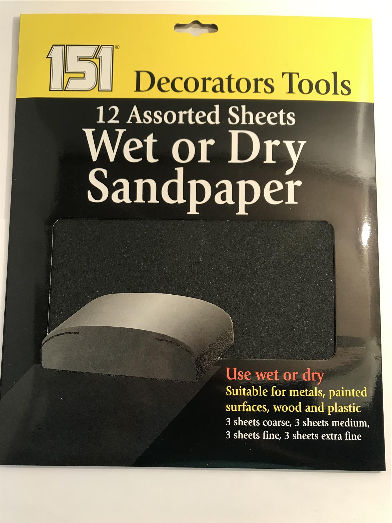 151 12 Assorted Sheets Wet or Dry Sandpaper HD1004B
