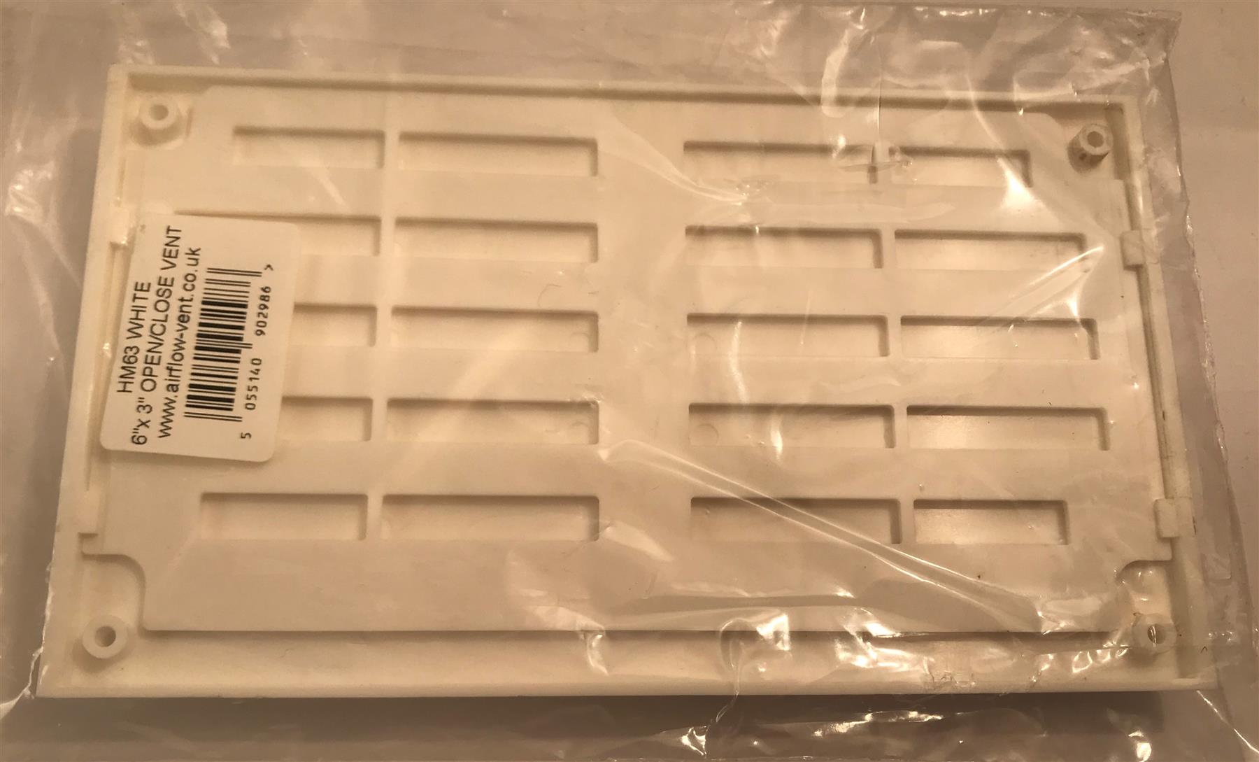 Airflow 6" x 3" Open/Close Air Vent HM63 White