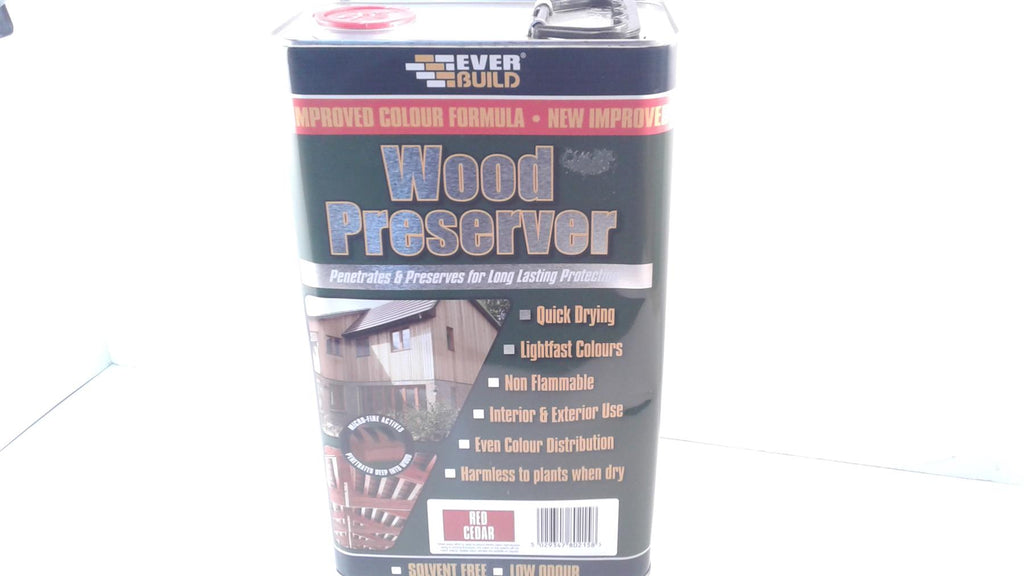 EVERBUILD WOOD PRESERVER TREATMENT RED CEDAR 5L Litre