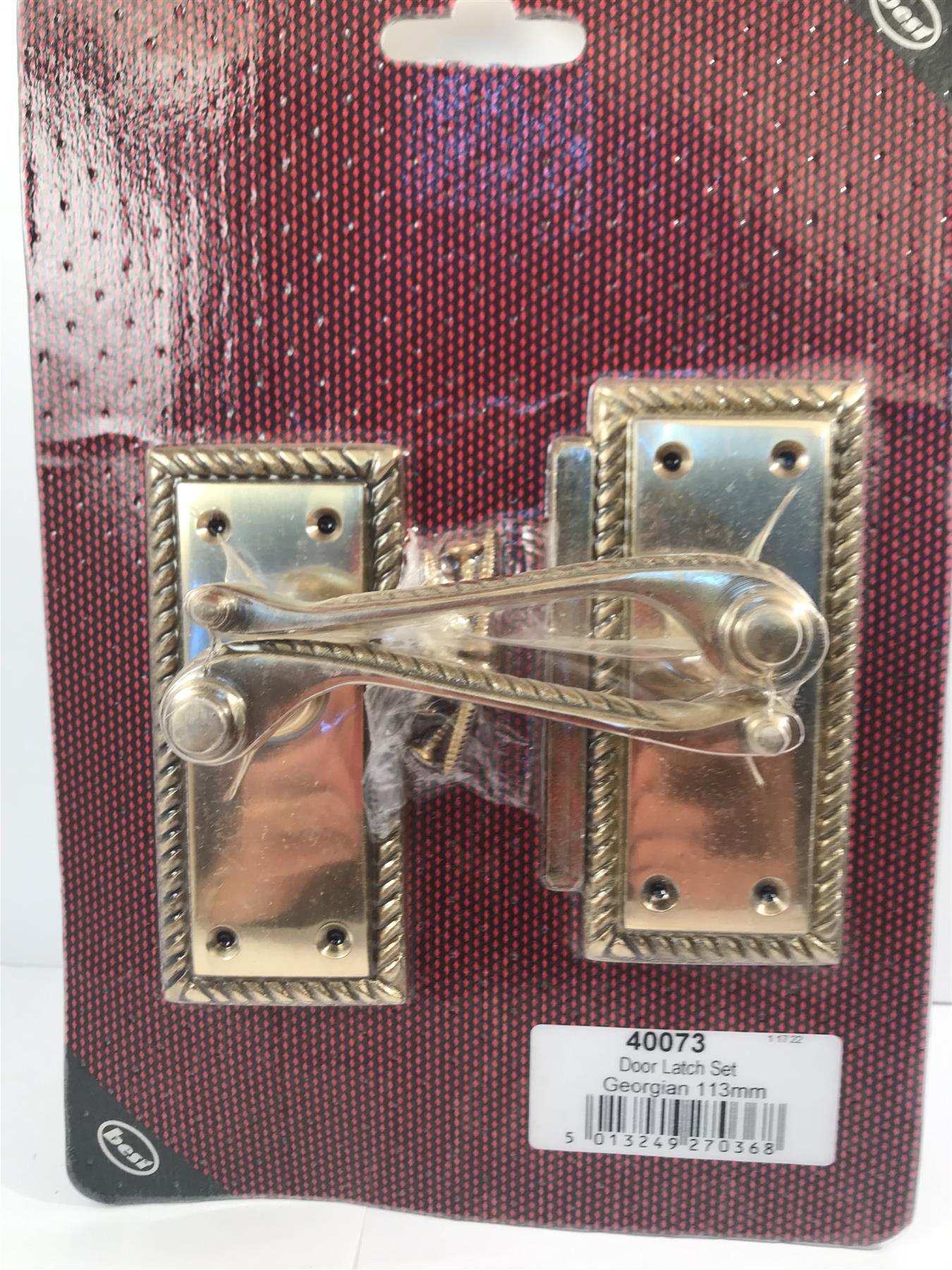 Georgian Brass Door Latch Set 113mm x 50mm 40073