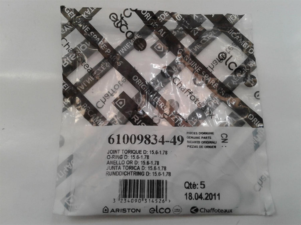 Ariston O Rings D:15.6-1.78 61009834-49 ( pack of 5)