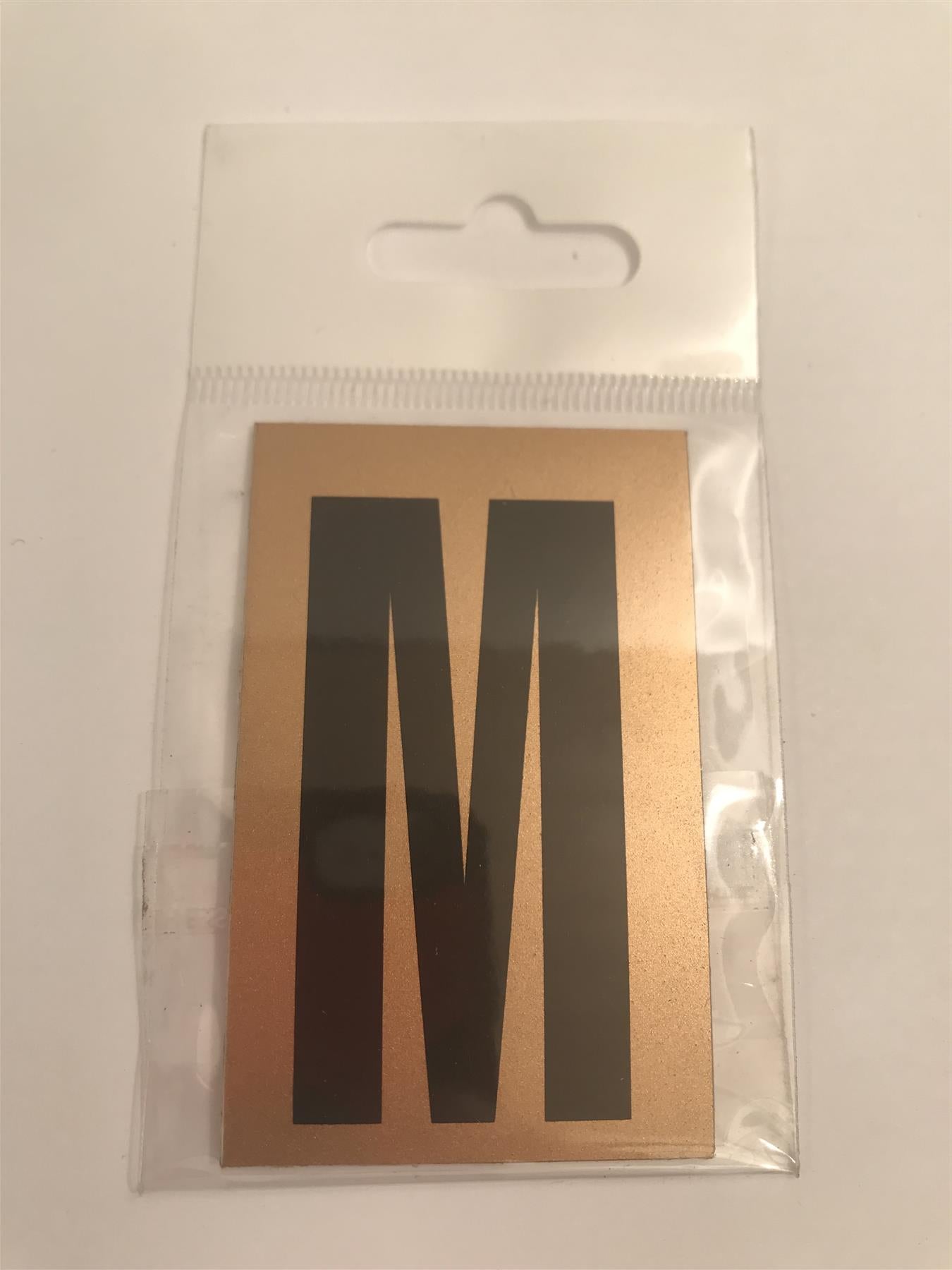 Gold/Black Letter M Self Adhesive 1" x 2"