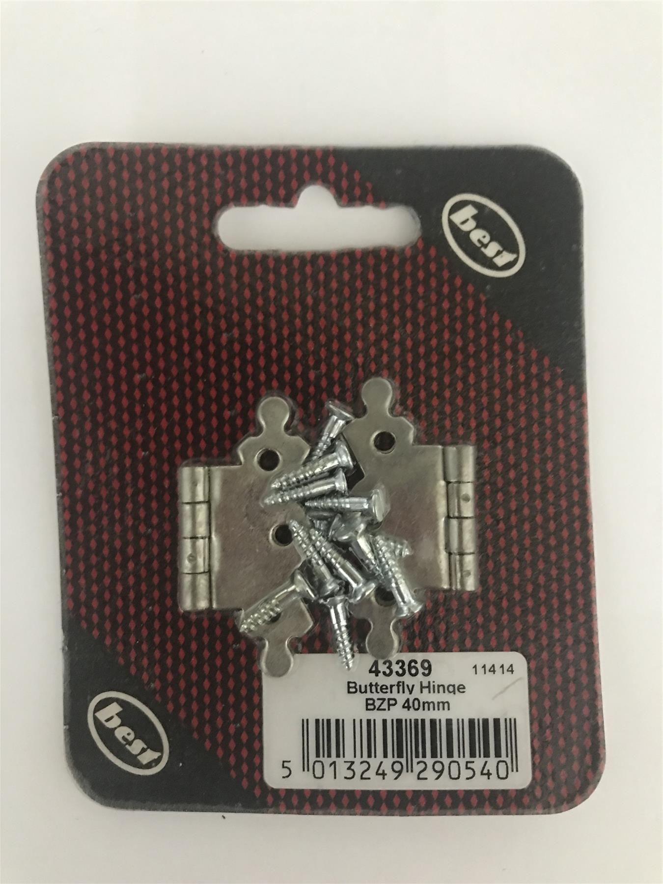 Best Butterfly Hinge BZP 40mm  43369