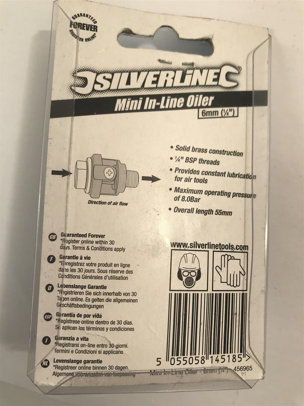 Silverline Mini In-Line Oiler 6mm (1/4") BSP 456965