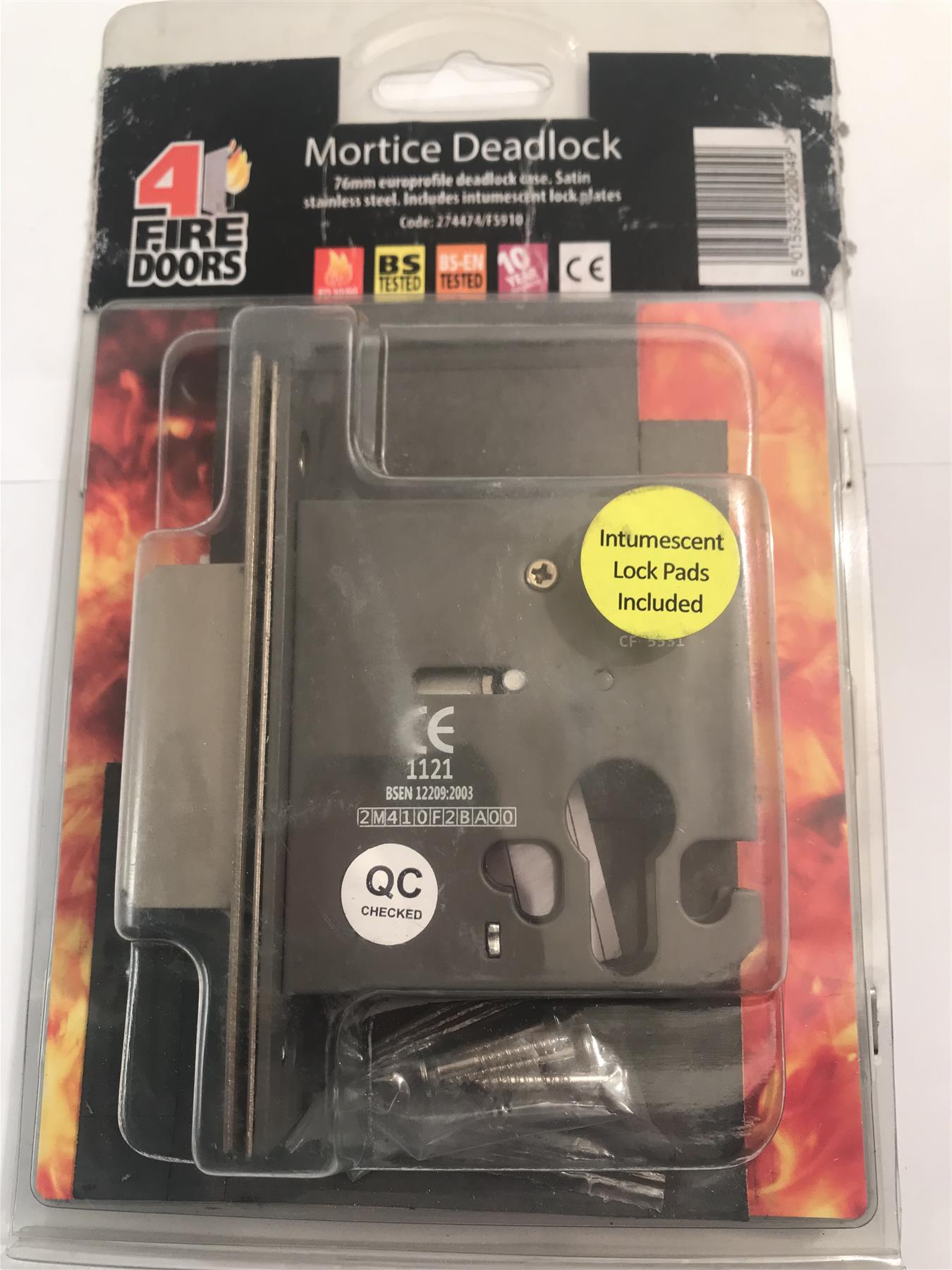 4FireDoors Mortice Deadlock 76mm  274474/FS910