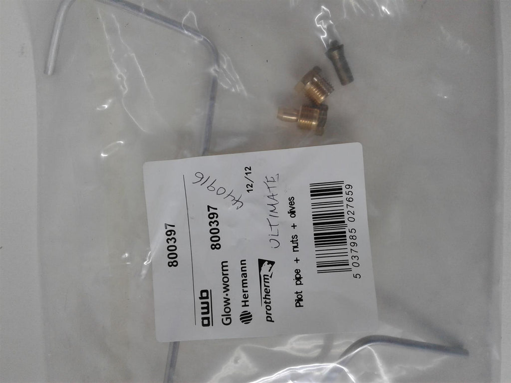 NEW GLOWWORM ULTIMATE BOILER PILOT PIPE 800397 WITH NUTS & OLIVES