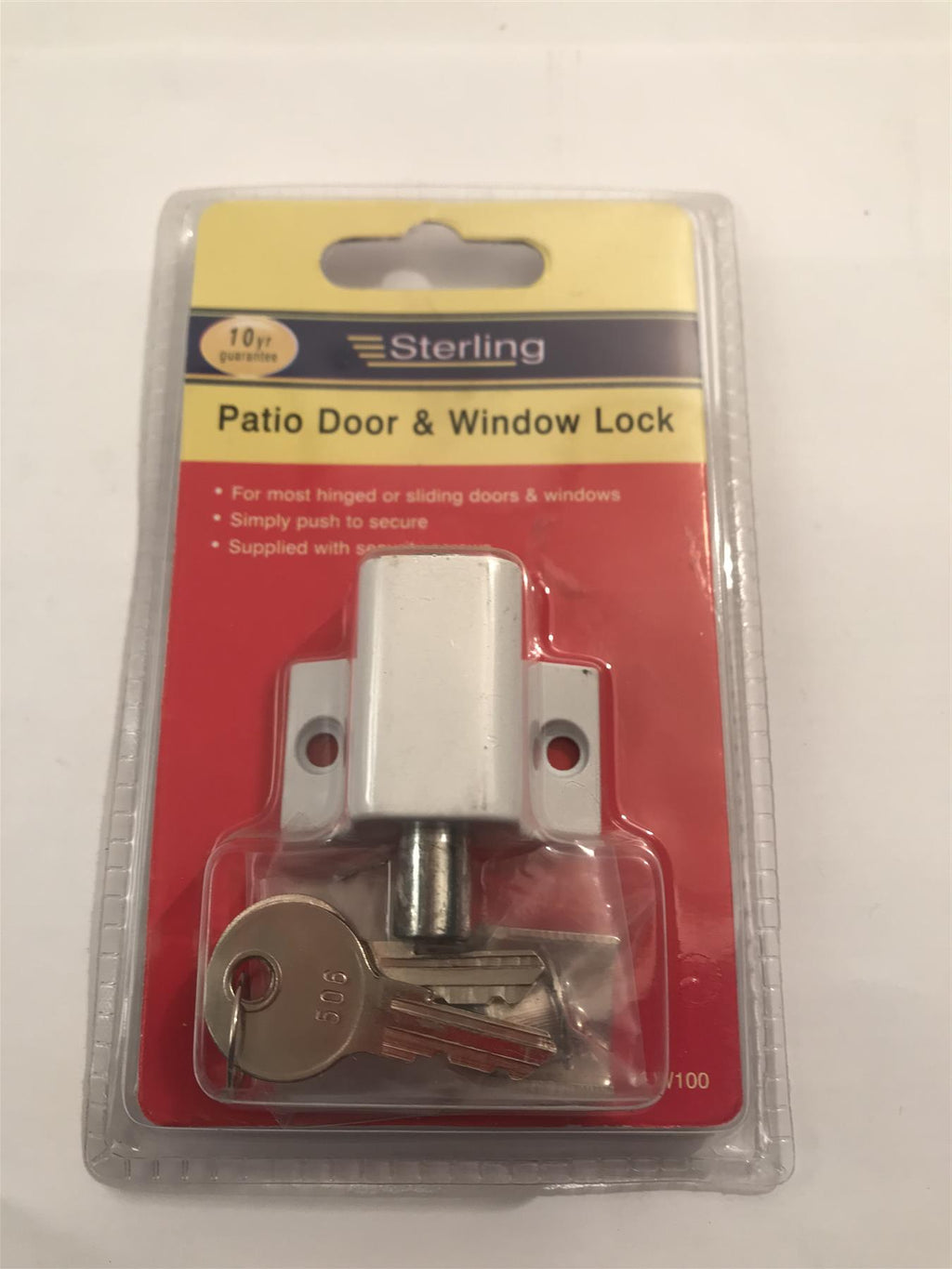 Sterling PLW100 Patio Door and Window Lock - White