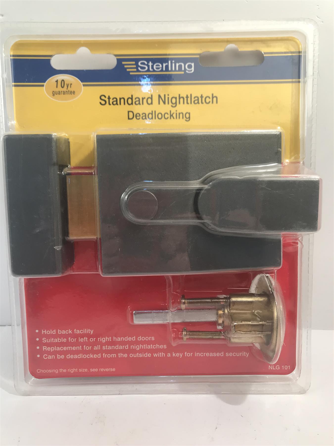 Sterling Standard Deadlocking Nightlatch - Grey  NLG101