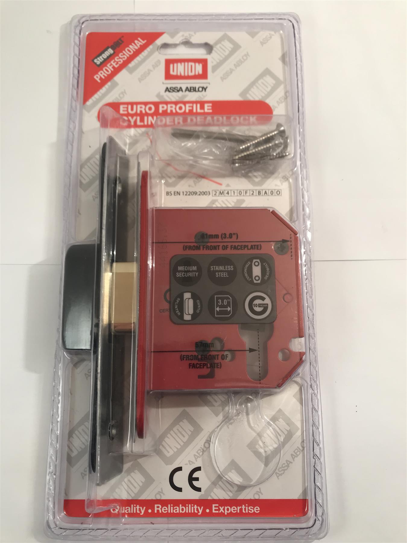 Union Euro Profile Cylinder Deadlock  YL21EUS-SS-3.0