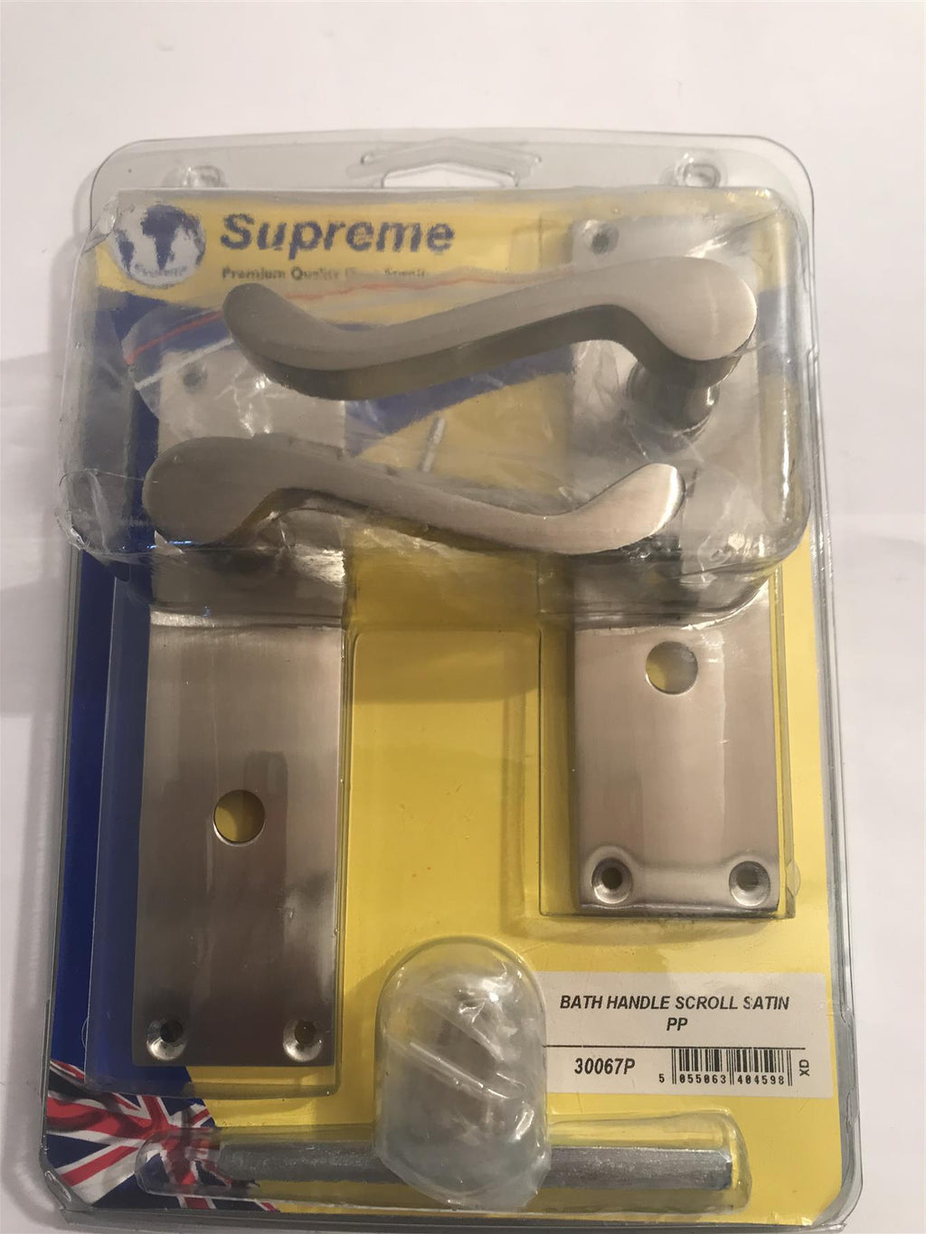 Supreme Bath Handle Scroll Satin Chrome  30067P