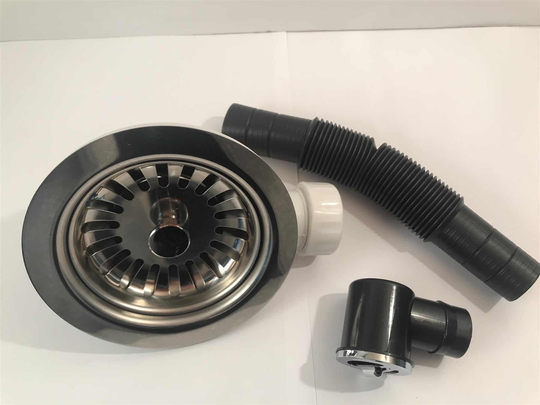 1 1/2" BASKET STRAINER SINK WASTE WITH ROUND OVERFLOW ACMSWBSO-H