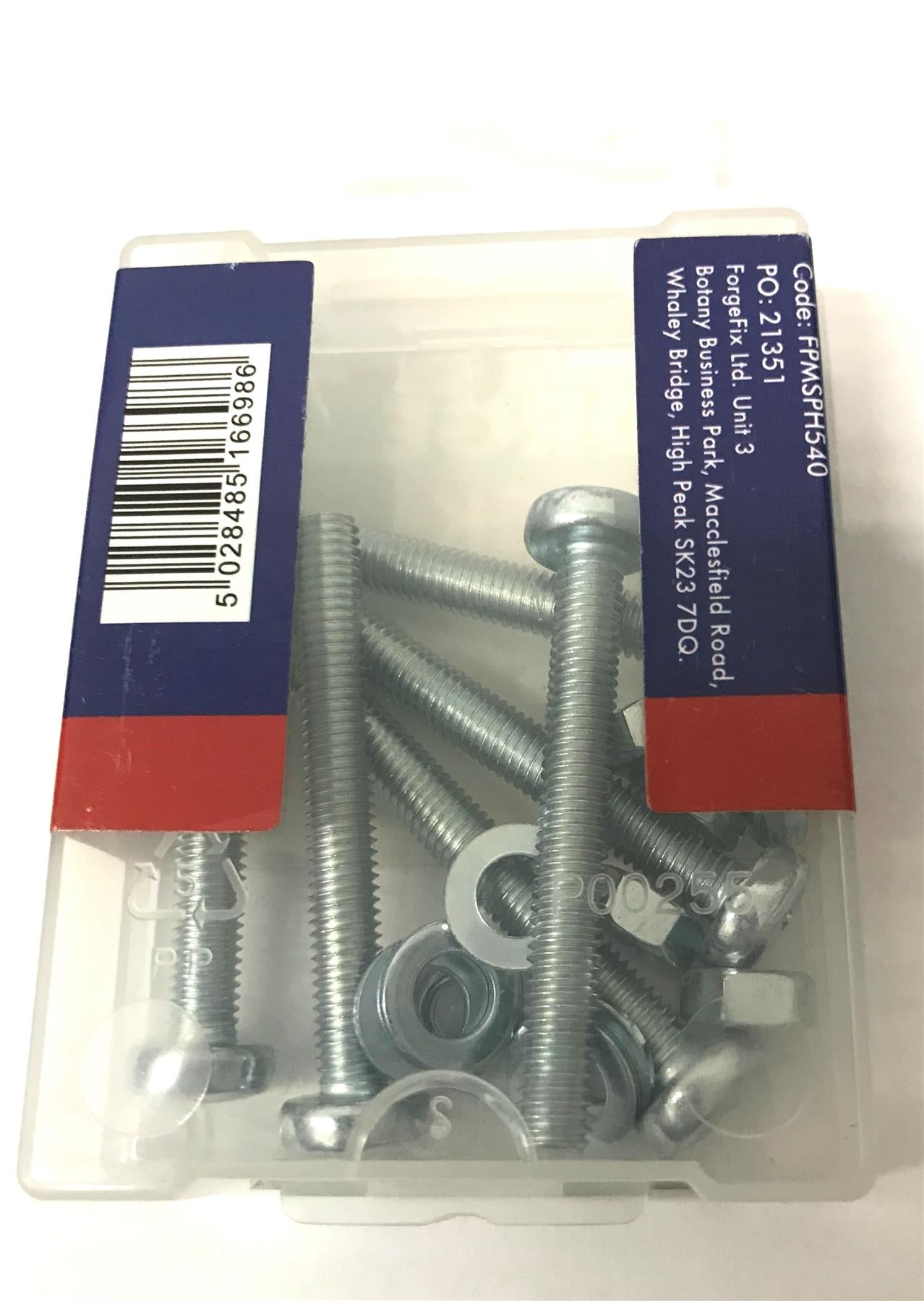 Forgefix FPMSPH540 Machine Screw Pozi Pan Head ZP M5 x 40mm Forge Pack 6