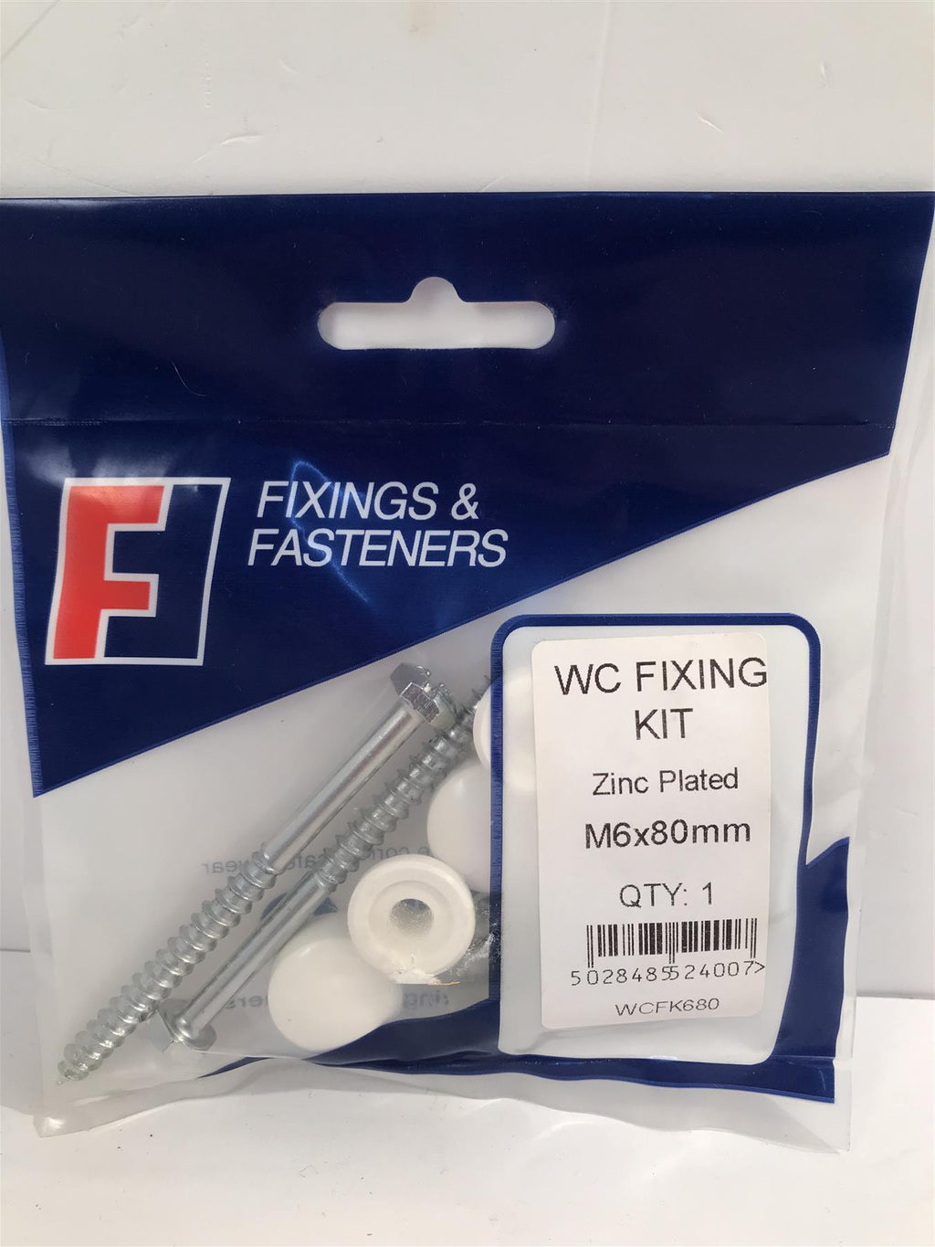 Fixings & Fasteners WC Fixing Kit Zinc Plated M6 x 80mm  WCFK680
