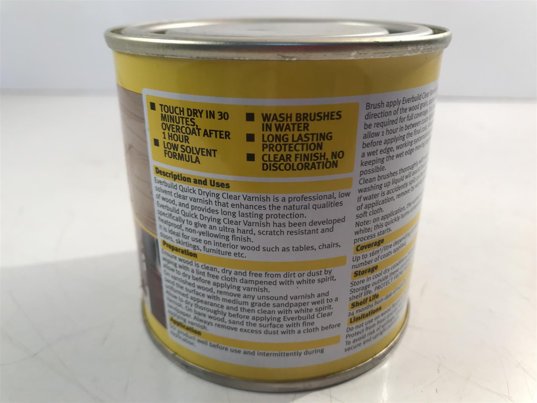 Everbuild Quick Dry Wood Varnish Gloss Clear Varnish250ml