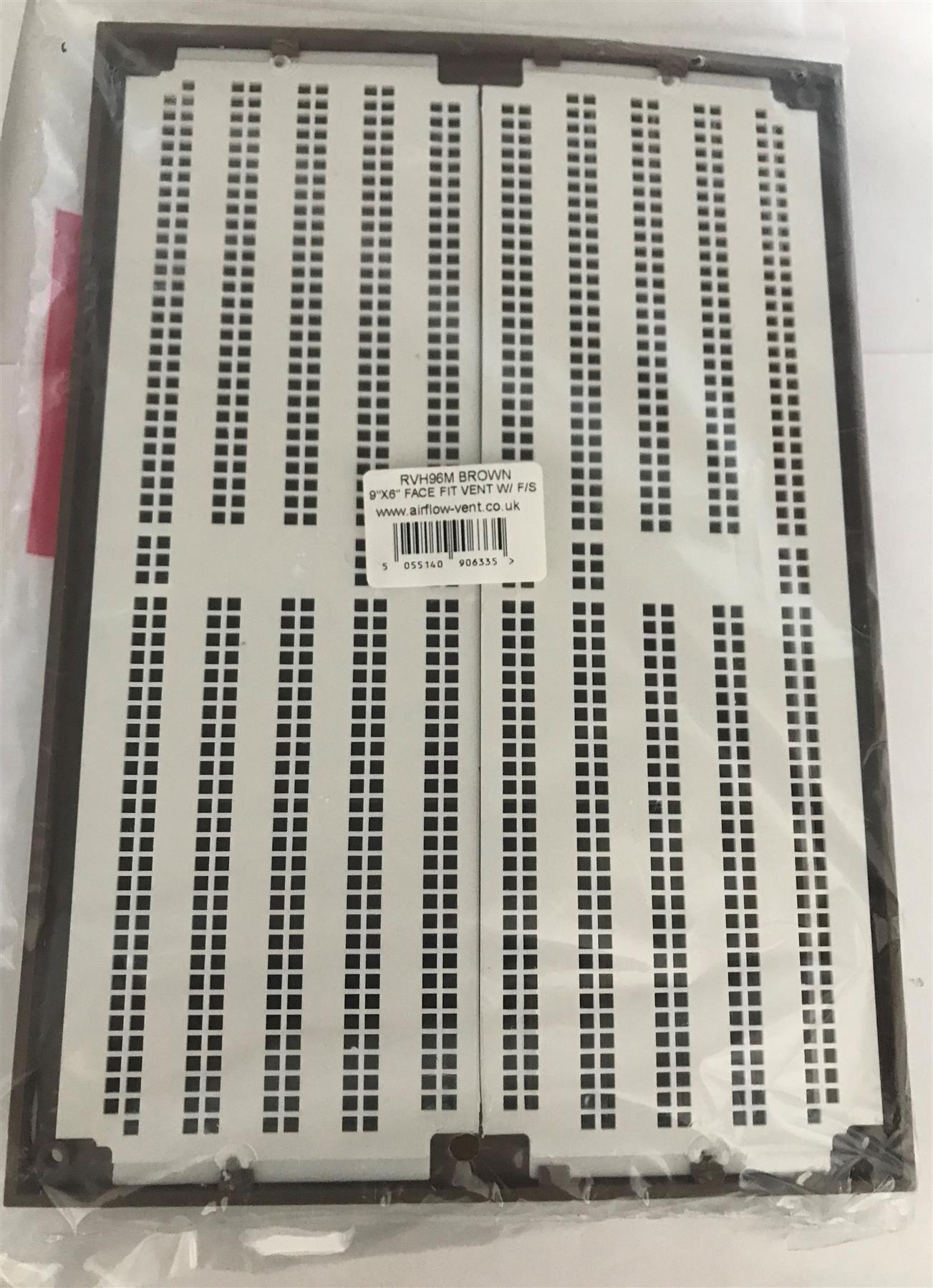 Airflow 9" x 6" Face Fit Air Vent RVH96M Brown