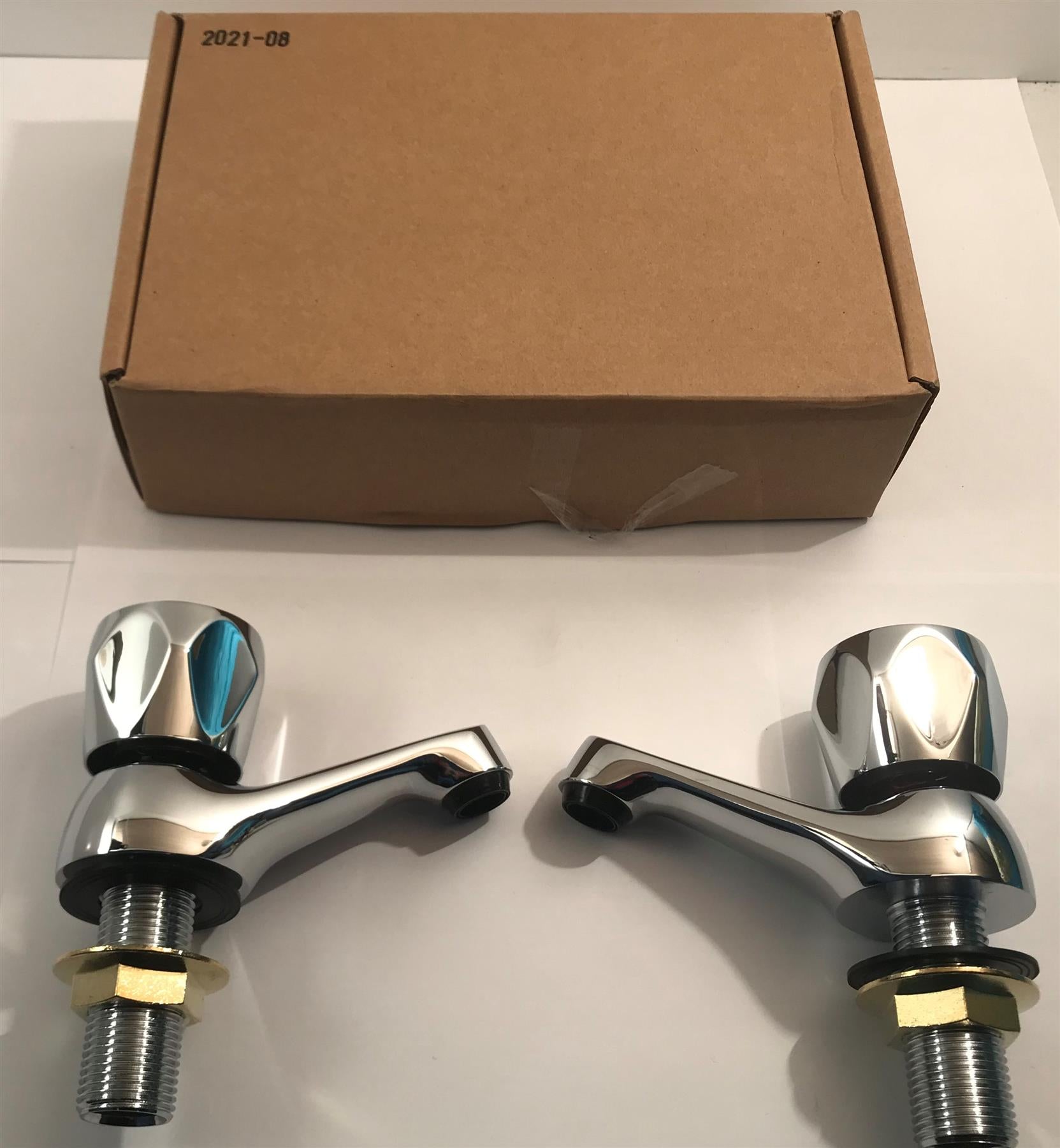 Bristan VAC 1/2 C MT Club Traditional Basin Taps Chrome Pair With Metal Heads