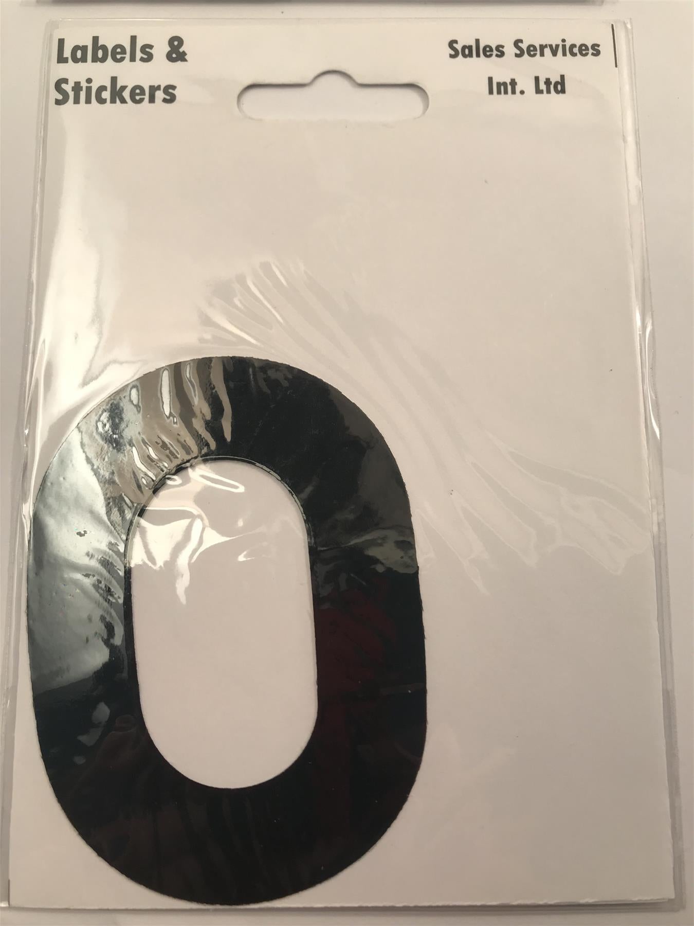 Black Letter O Self Adhesive Waterproof Sticker 8 x 6cm