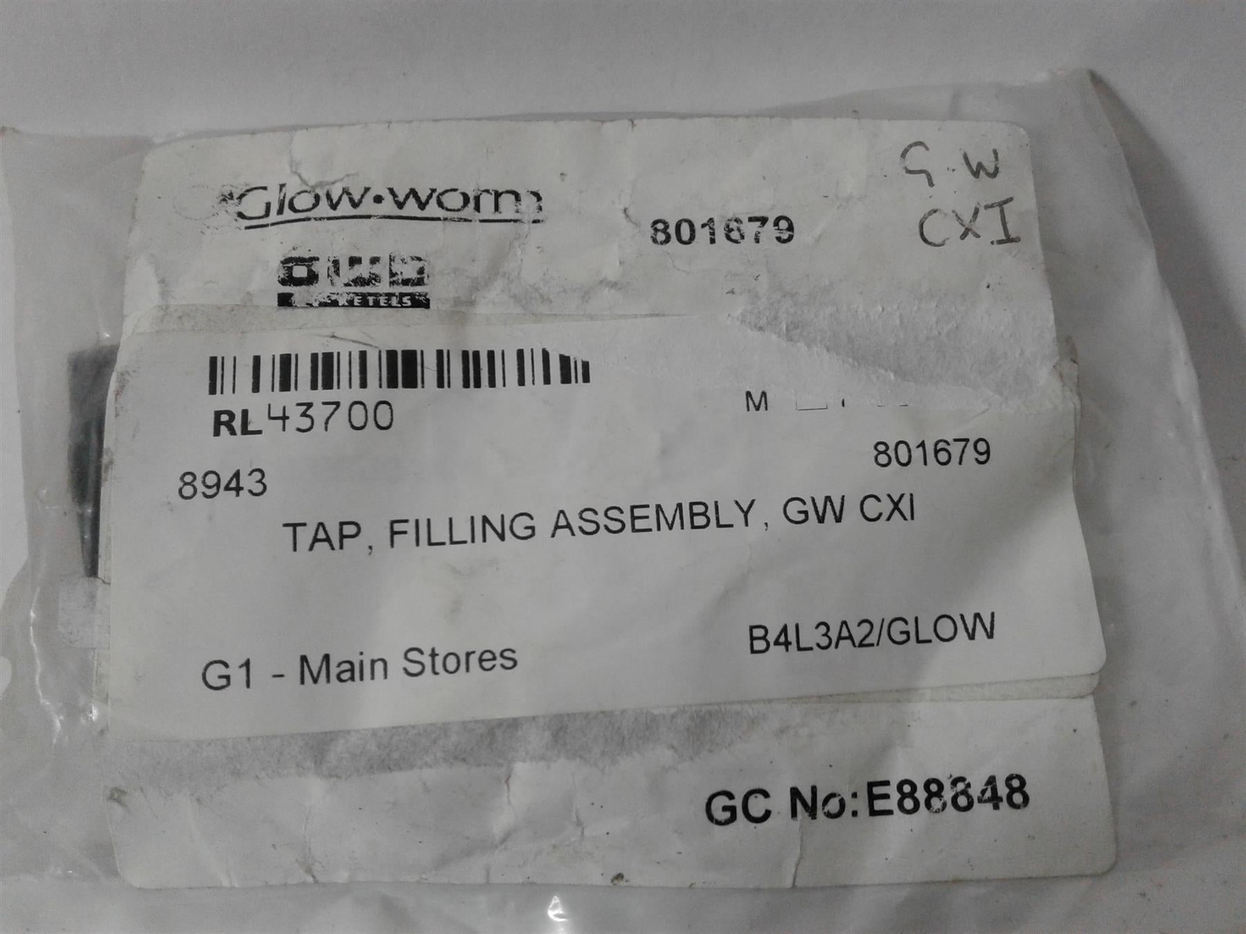 NEW Genuine Glowworm CXI 801679 Filling Tap