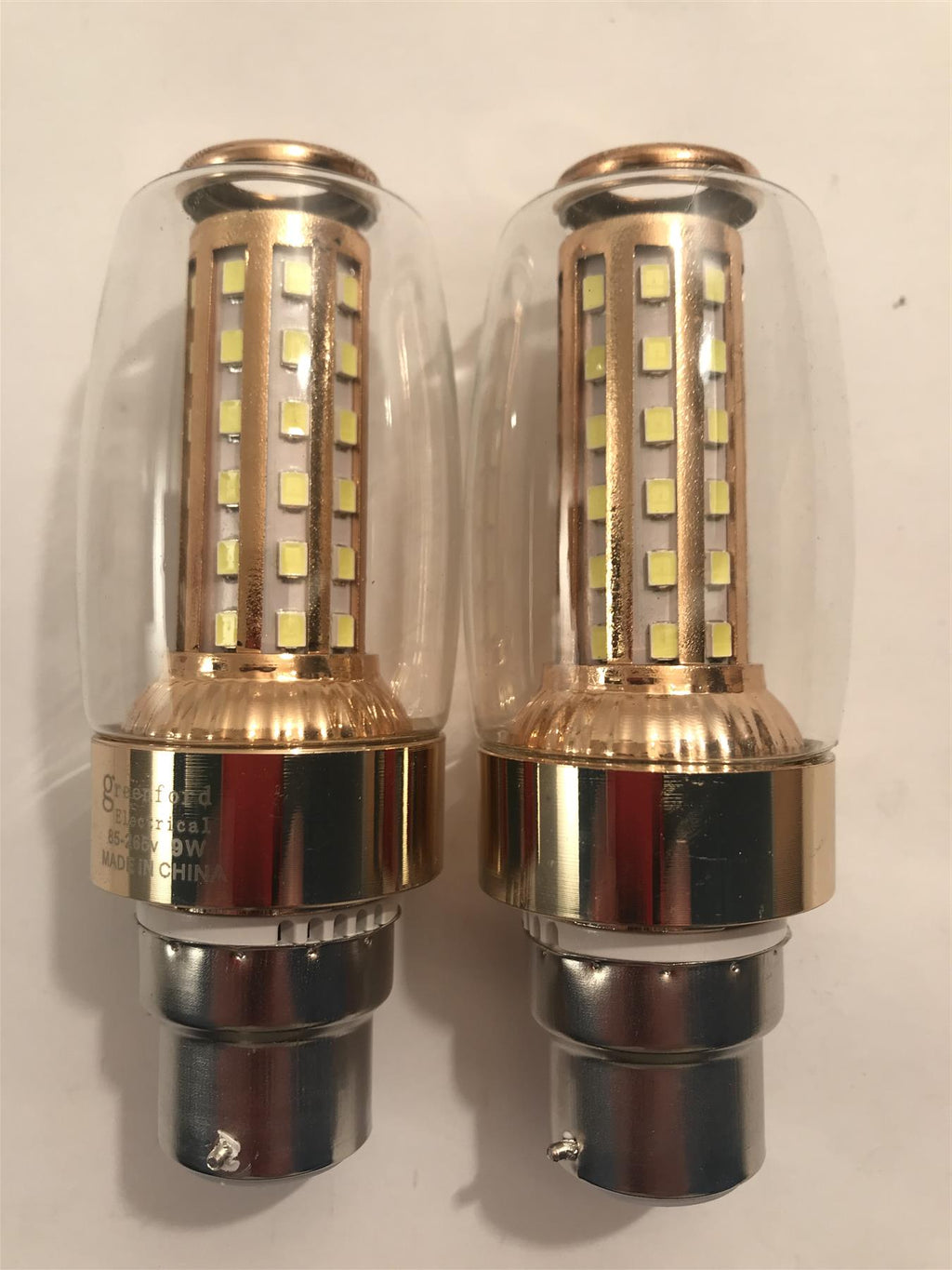 Marble Lamp Gold Partner B22 9W LED Lamp (No Flicker) Bayonet Cap (2 Pack)