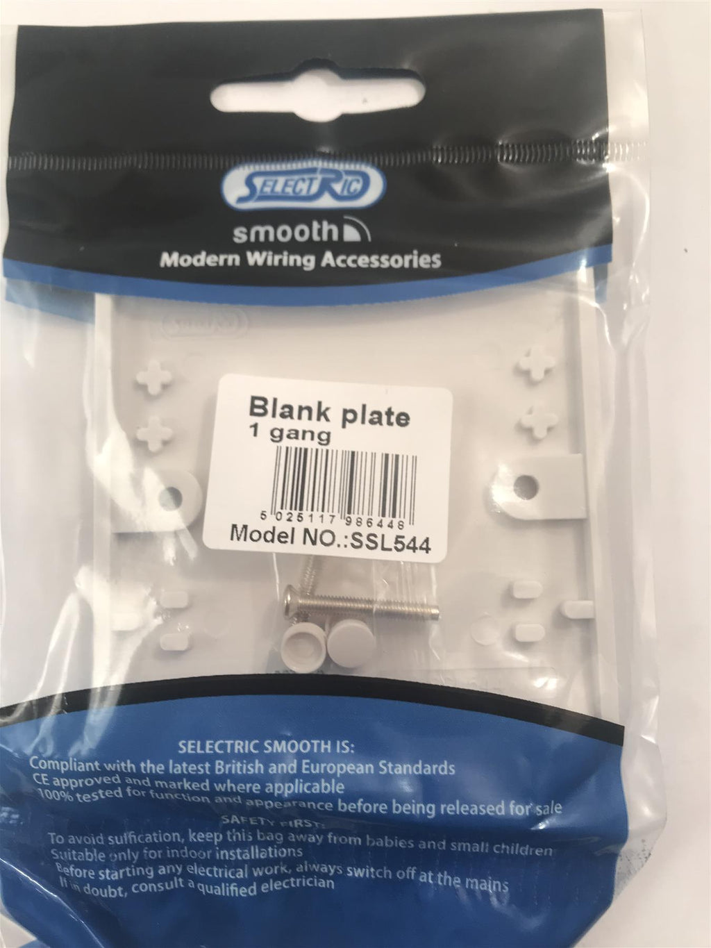 Selectric Smooth 1 Gang Single Blanking Plate  SSL544
