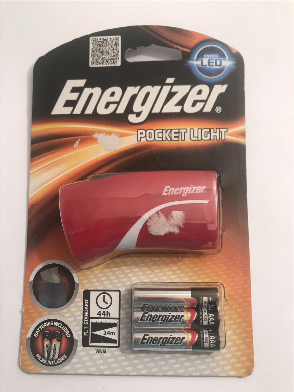 Energizer Pocket Light (Red) with 3 x AAA Batteries LP54421