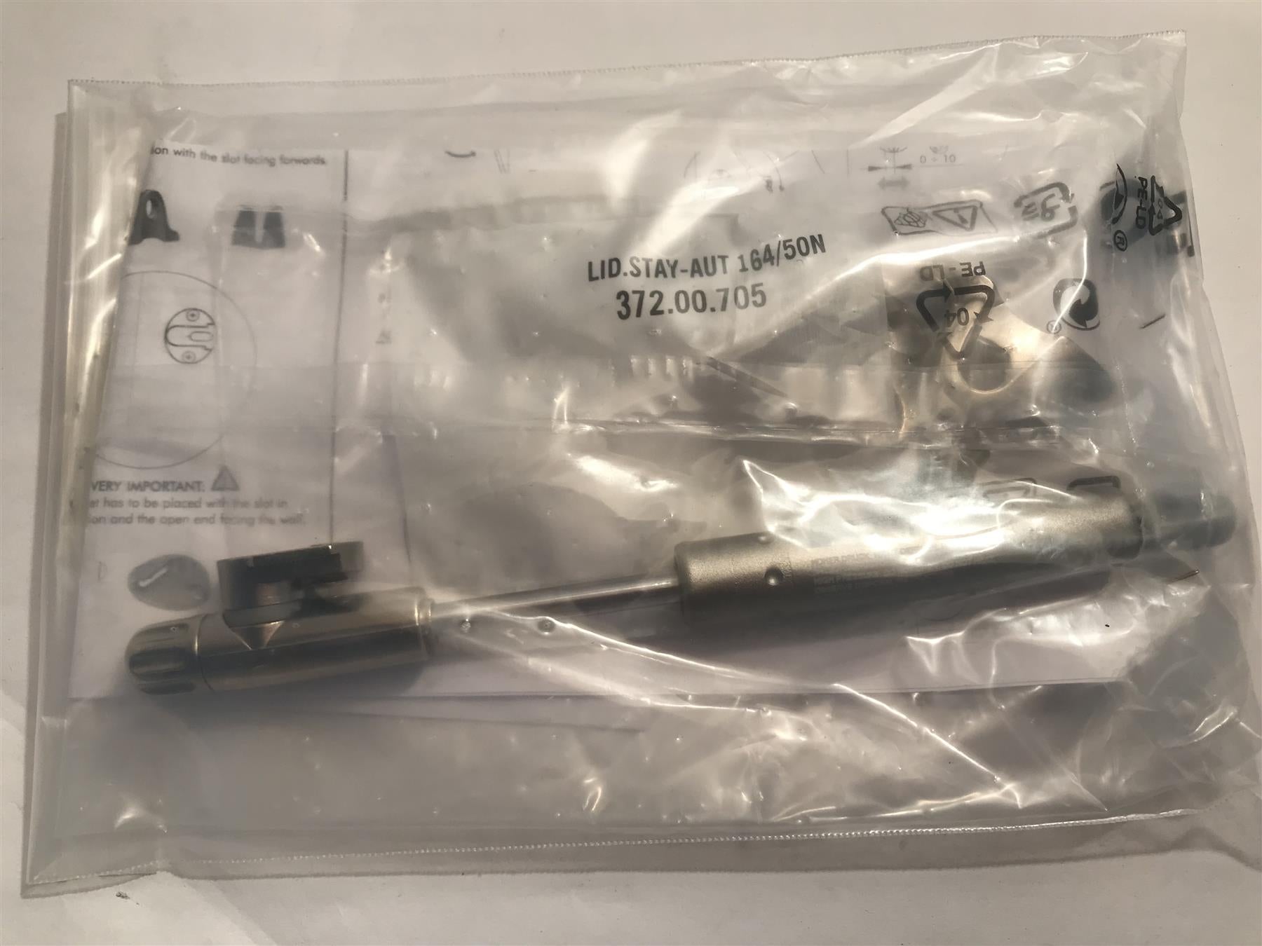 Hafele Automatic Opening Lid Stay 164mm 50N 372.00.705