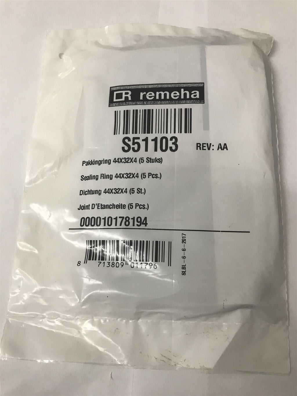 Remeha Broag S51103 Sealing Ring 44x32x4 5 PCS