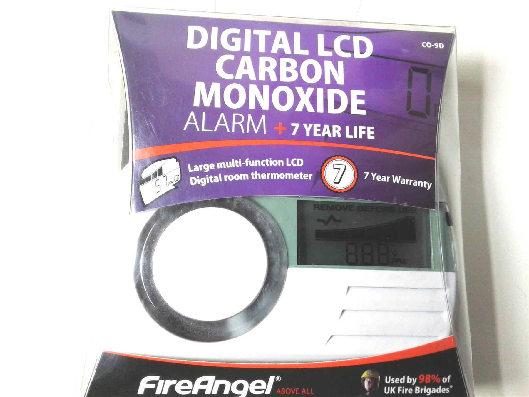 New Fireangel CO-9D Digital Sealed for Life Carbon Monoxide Alarm, White