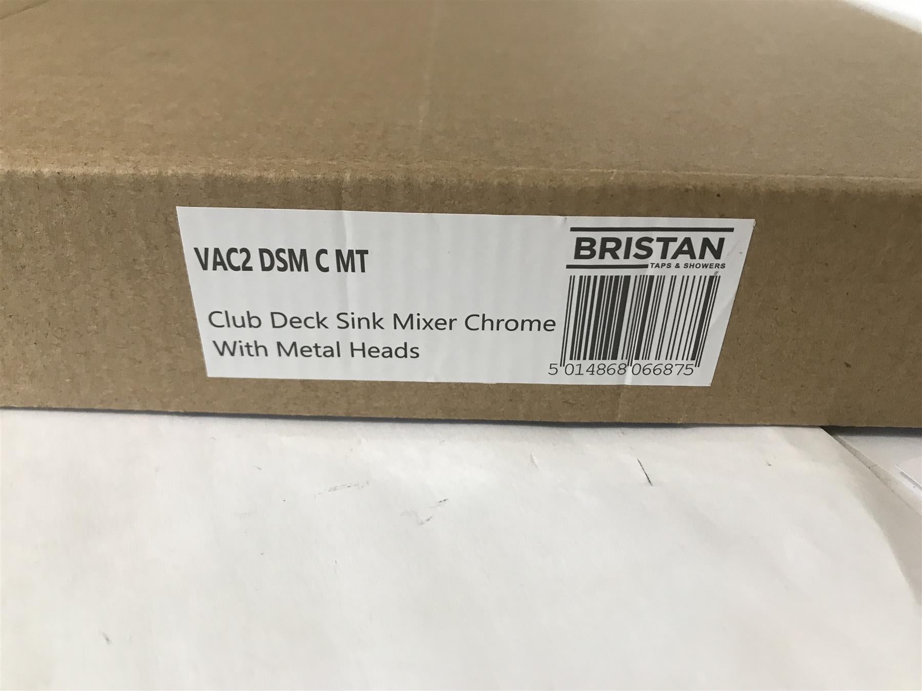 Bristan Club Deck Sink Mixer Chrome With Metal Heads VAC2 DSM C MT