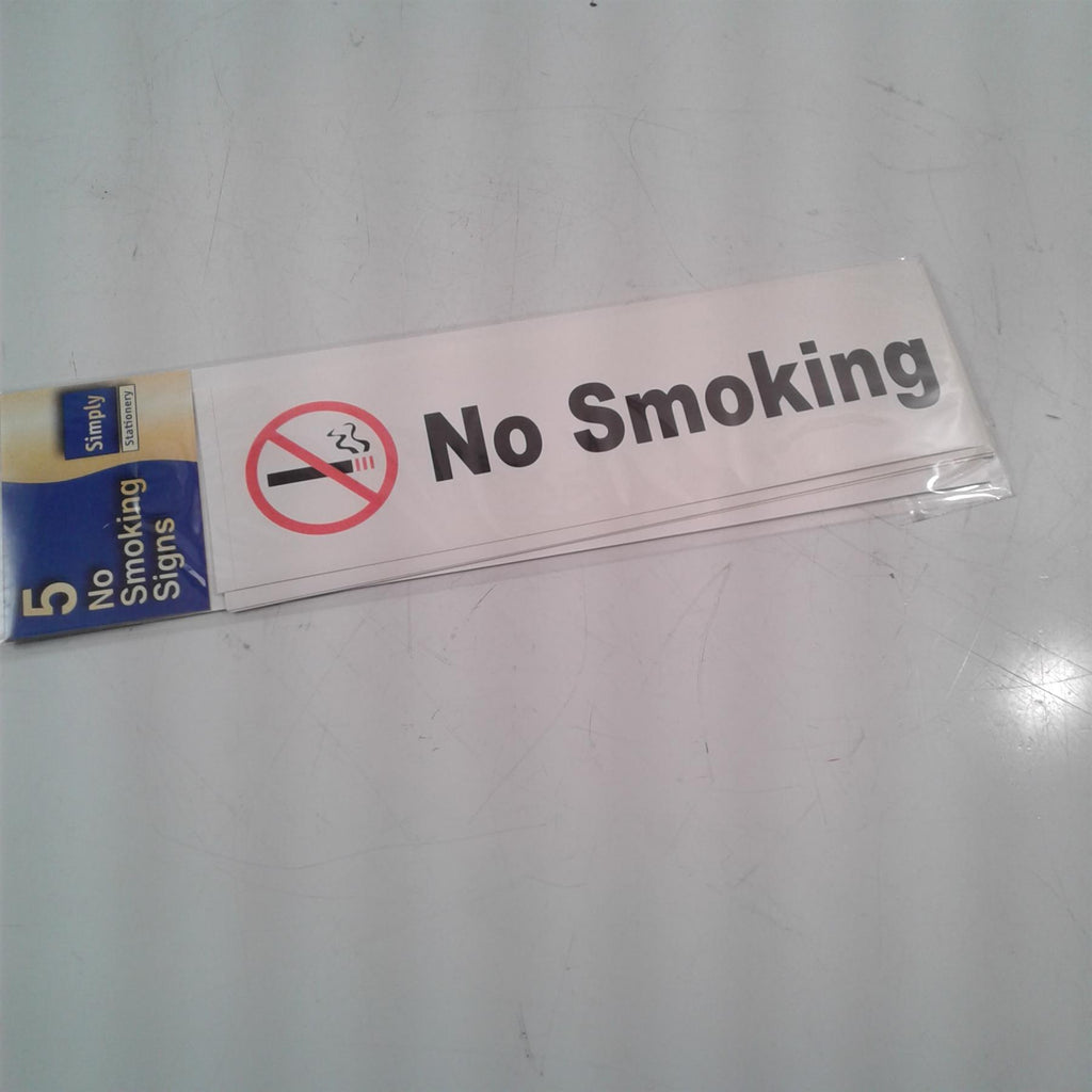 No Smoking Signs self adhesive (Pack of 5)