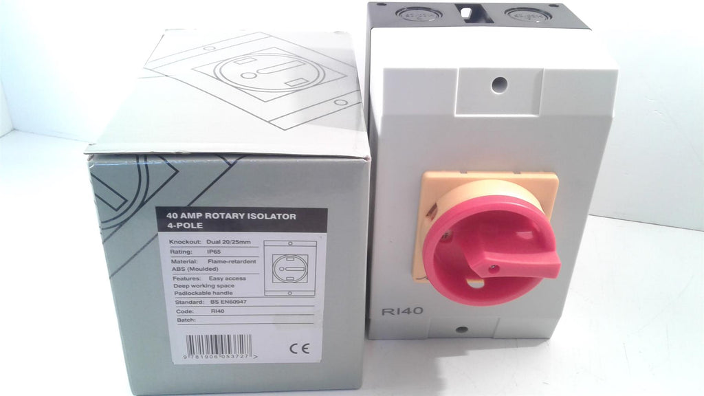 BS 40 Amp Rotary Isolator IP65 4-Pole R140